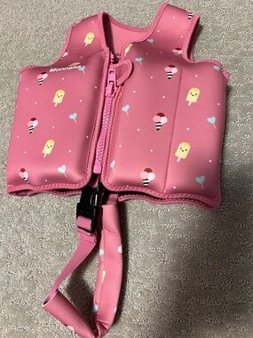 NEW Kids Pink Swim Vest with Ice Cream Print 1-3 years
